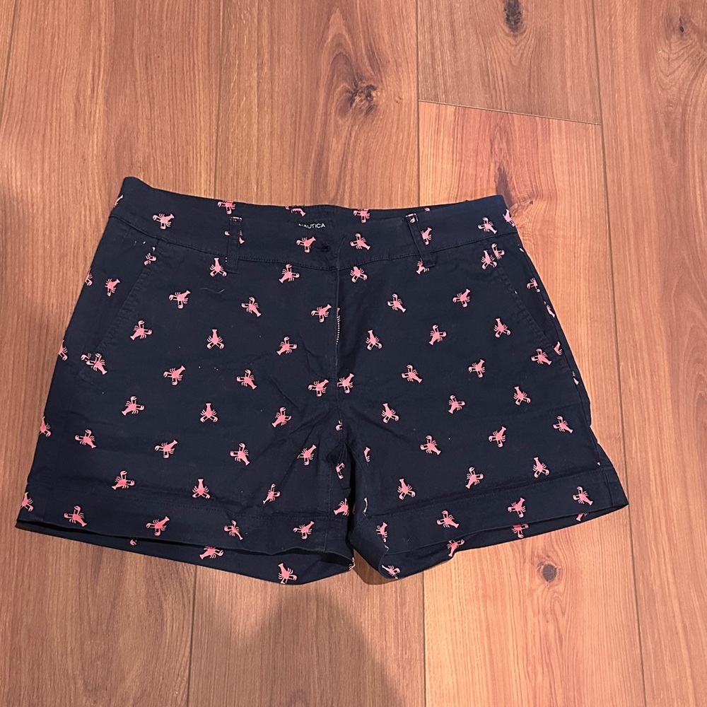 Navy Lobster Print Shorts